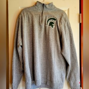 Michigan State Gray Quater Zip Up Sweatshirt